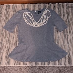GAP Gray Peplum Top